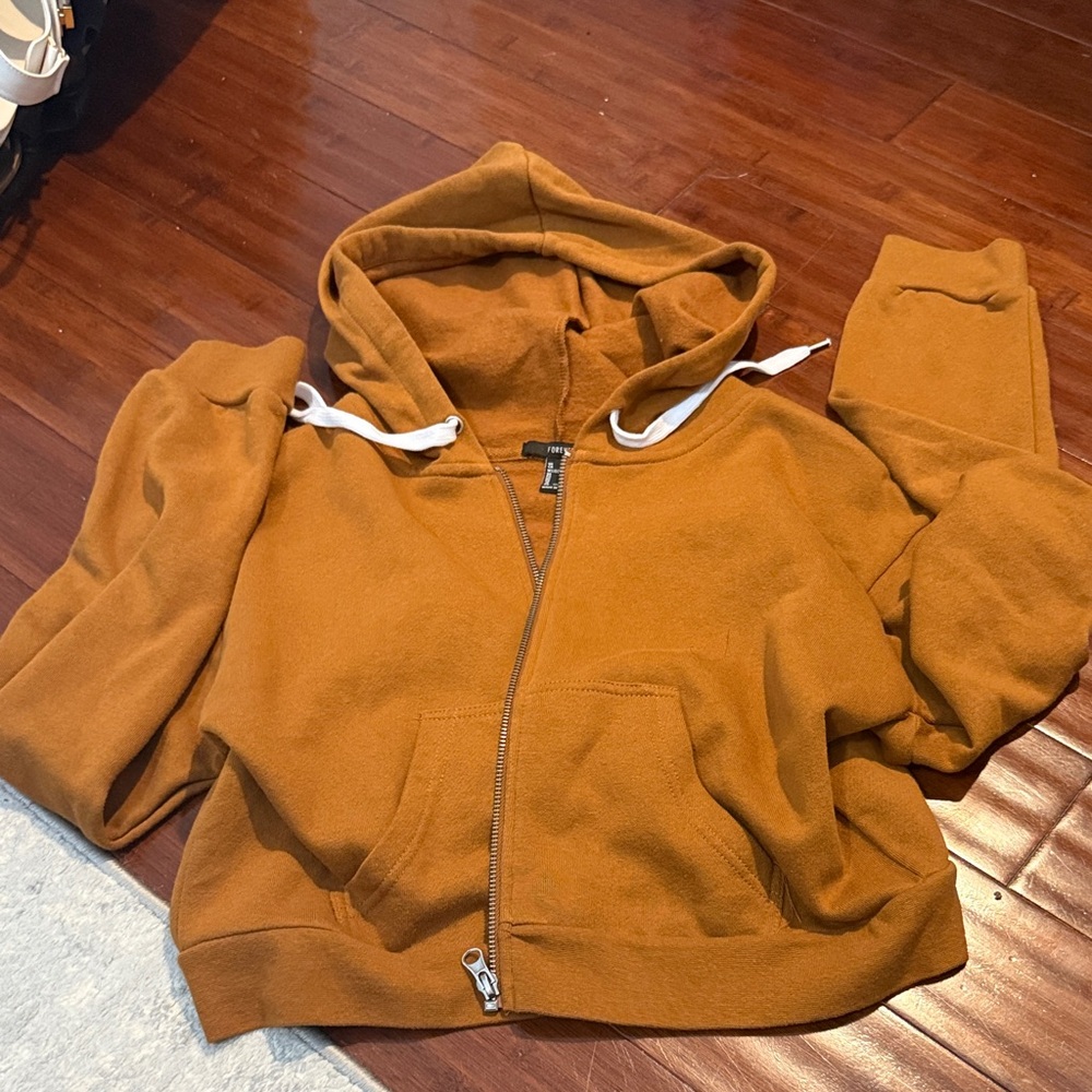 Forever 21 Rust Orange Zip-Up Hoodie